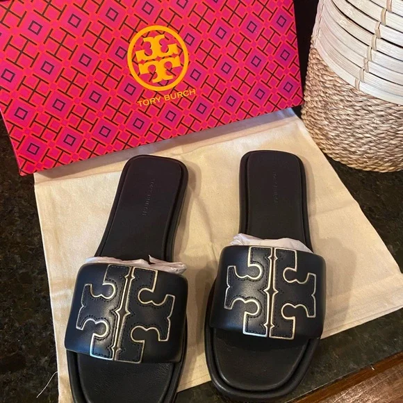 Tory Burch Double T Sport Slide Sandals